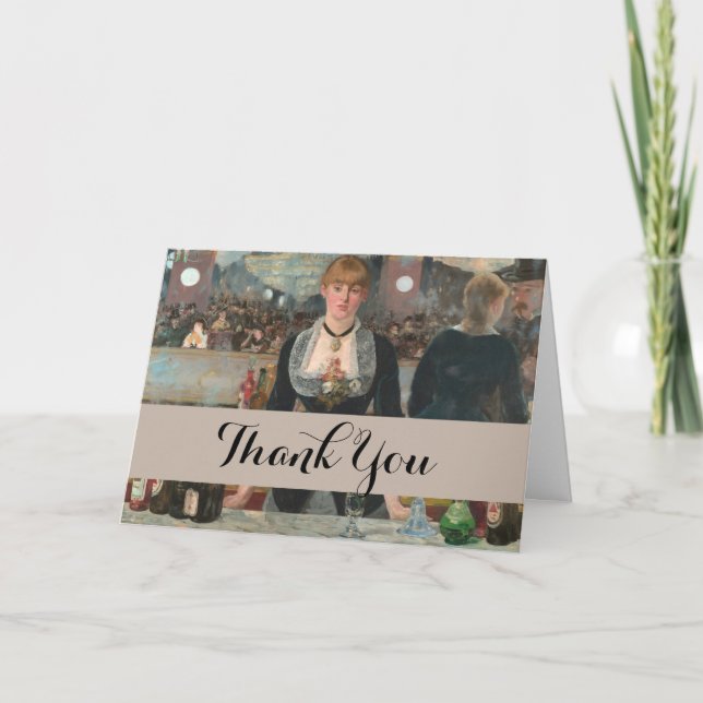 Ein Bar in den Folies-Bergère Edouard Manet Dankeskarte (Vorderseite)