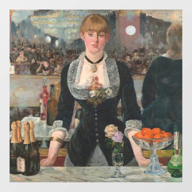 Ein Bar in den Folies-Bergère Edouard Manet Fensteraufkleber (Blatt)