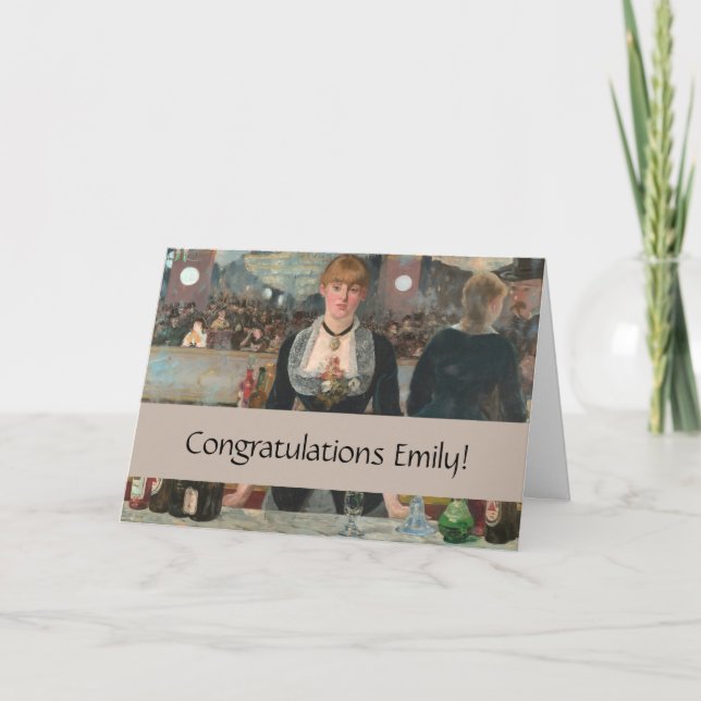 Ein Bar in den Folies-Bergère Edouard Manet Karte (Vorderseite)