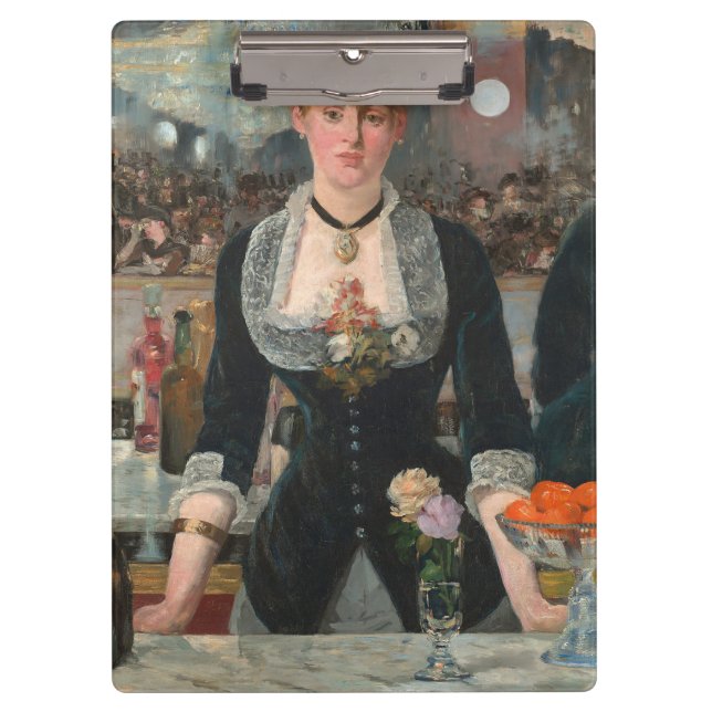 Ein Bar in den Folies-Bergère Edouard Manet Klemmbrett (Vorderseite)