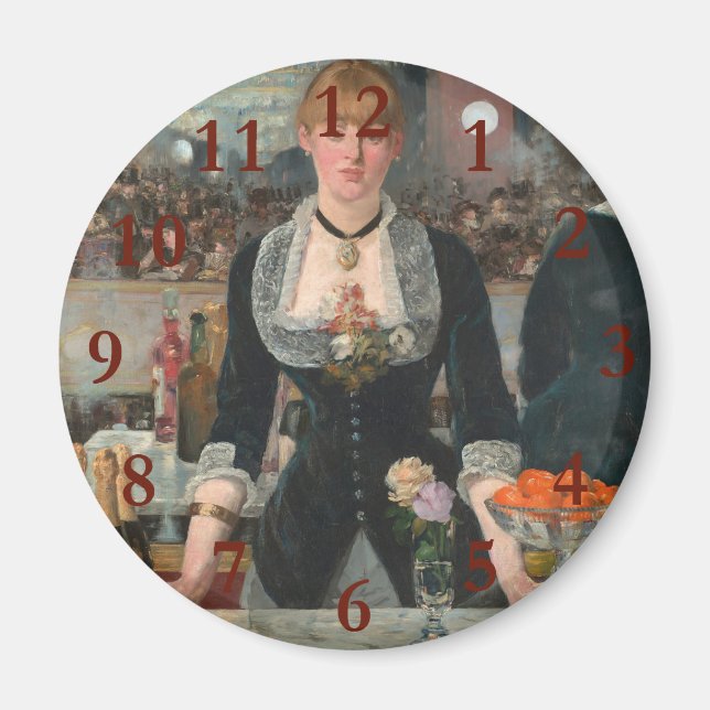 Ein Bar in den Folies-Bergère Edouard Manet Magnet (Vorne)