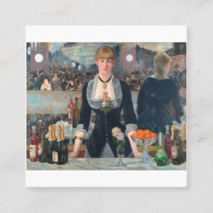 Ein Bar in den Folies Bergere - Edouard Manet Quadratische Visitenkarte