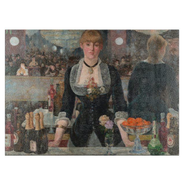 Ein Bar in den Folies-Bergère Edouard Manet Schneidebrett (Vorderseite)