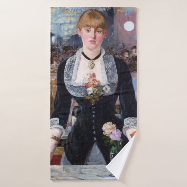 Ein Bar in den Folies-Bergere, Manet Badehandtuch (Badehandtuch)