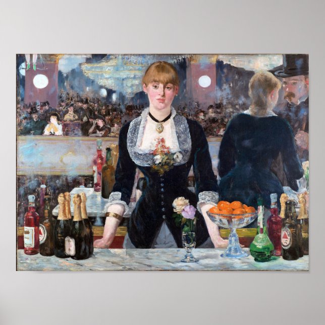 Ein Bar in den Folies-Bergere, Manet Poster (Vorne)