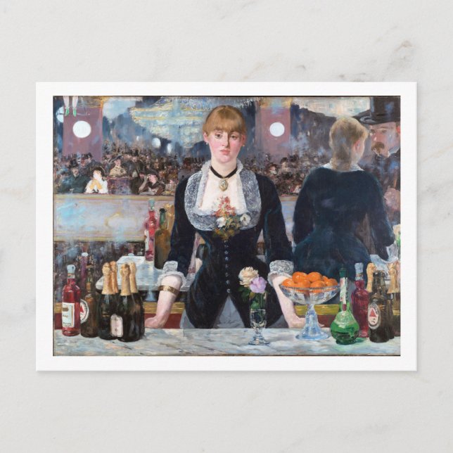 Ein Bar in den Folies-Bergere, Manet Postkarte (Vorderseite)