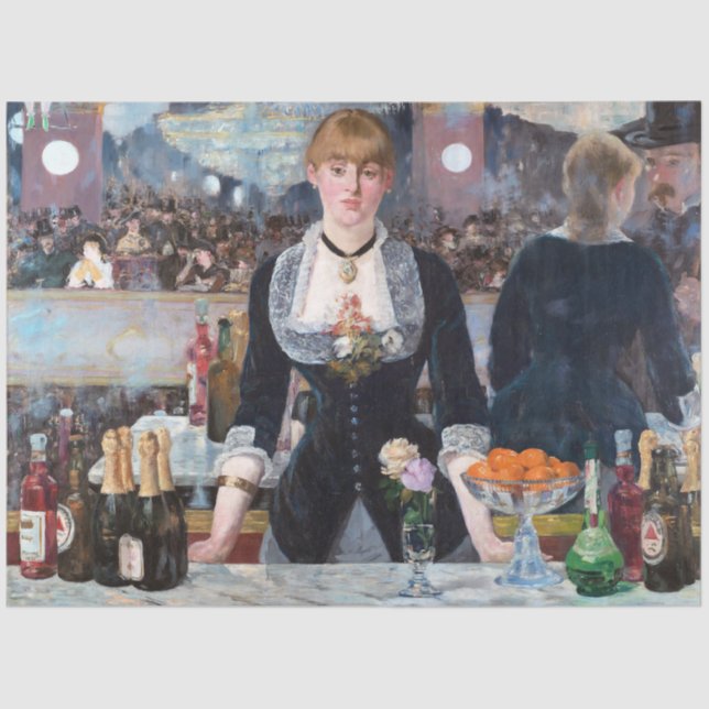 Ein Bar in den Folies-Bergere, Manet Seidenpapier (Vorderseite)