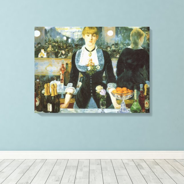 Ein Bar in den Folies Bergere von Edouard Manet Leinwanddruck (Insitu (Holzboden))