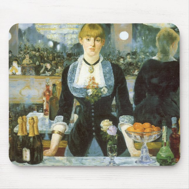 Ein Bar in den Folies Bergere von Edouard Manet Mousepad (Vorne)