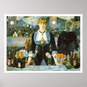 Ein Bar in den Folies Bergere von Edouard Manet Poster