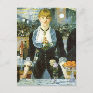 Ein Bar in den Folies Bergere von Edouard Manet Postkarte