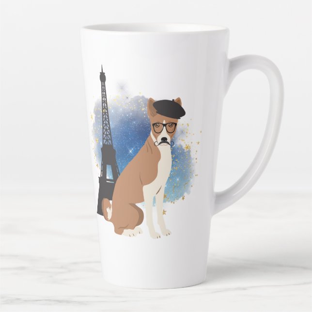Ein Basenji in Paris Funny Dog Milchtasse (Rechts)