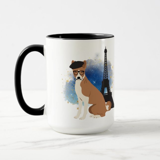 Ein Basenji in Paris Funny Dog Tasse (Links)