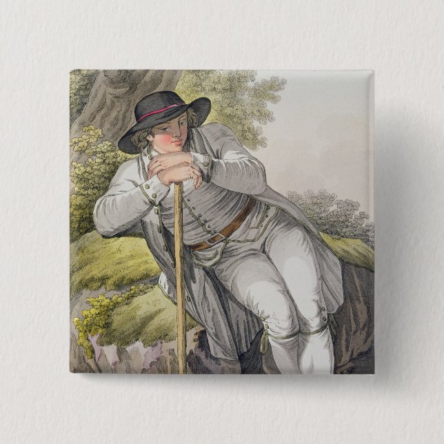 Ein Bauer des Tesino Tales in Tirol, von einer Co Button (Vorderseite)