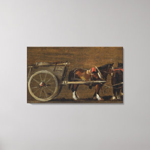 Ein Bauernhof mit zwei Pferden in Halle: Eine Stud Leinwanddruck