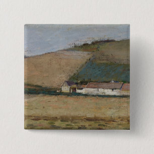 Ein Bauernhof unter Hügeln, Giverny, c.1887 Button