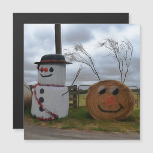 Ein Bauernhof Weihnachten Magnetkarte