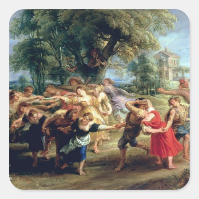 Ein Bauerntanz, 1636-40 Quadratischer Aufkleber (Vorderseite)