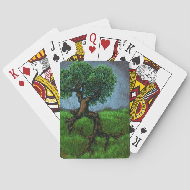 Ein Baum auf einem Hügel Spielkarten (Rückseite)