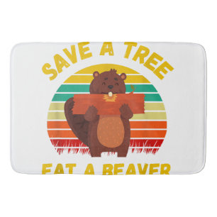 Ein Baum essen ein Biber Funny Beaver Pun Adult Hu Badematte