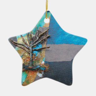 Ein Baum-Hügel Keramik Ornament