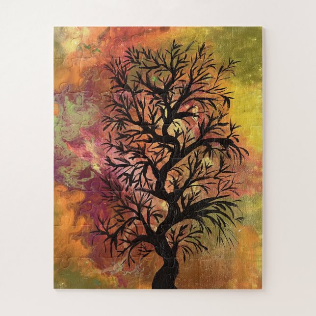 Ein Baum im Sturm Puzzle (Vertikal)