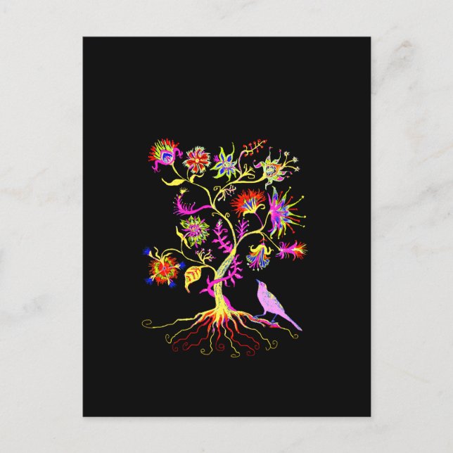 Ein Baum und ein Vogel Postkarte (Vorderseite)