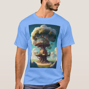 ein Baumhaus in den Wolken auf einem sonnigen Sonn T-Shirt