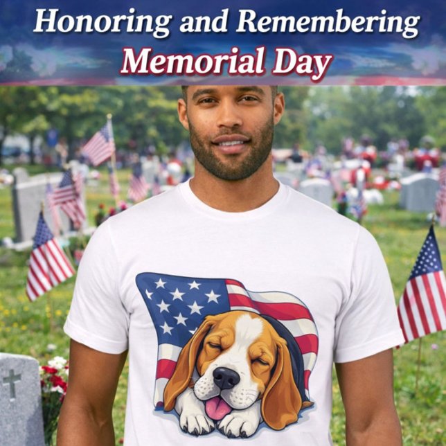Ein Beagle Hund T - Shirt (Celebrate with a touch of patriotism and puppy love!)