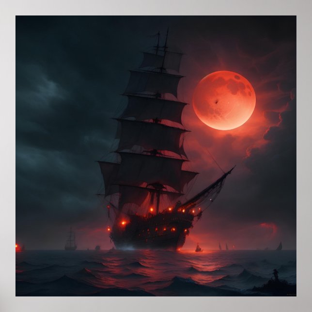Ein Beängstigendes Piratenschiff, Ominous Sailing Poster (Vorne)