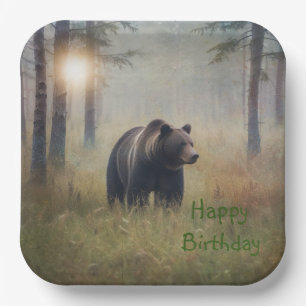 Ein Beary Happy Birthday Pappteller