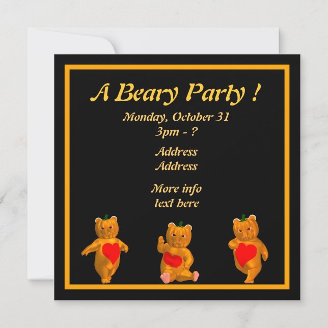 Ein Beary Party! Einladung (Vorderseite)