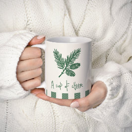 Ein Becher voller Freude Tannenzapfen Weihnachten Kaffeetasse