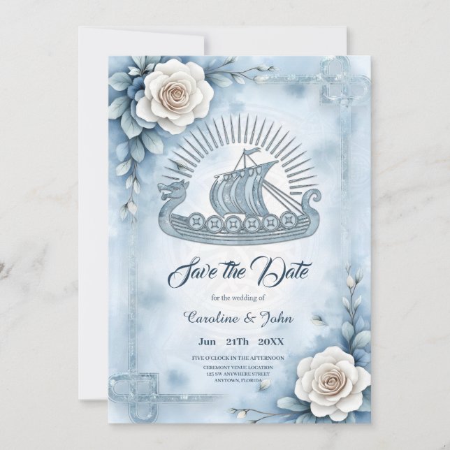 Ein beeindruckendes Steampunkherz Save The Date (Vorderseite)