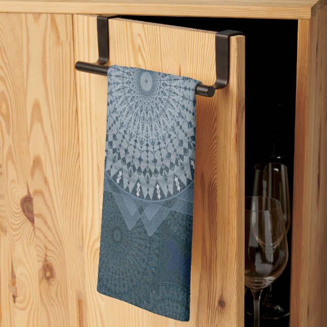 Ein Beginn des blauen Massenzirkels Geschirrtuch (Drittel gefaltet)