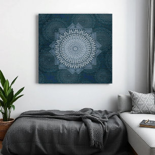 Ein Beginn des blauen Massenzirkels Leinwanddruck