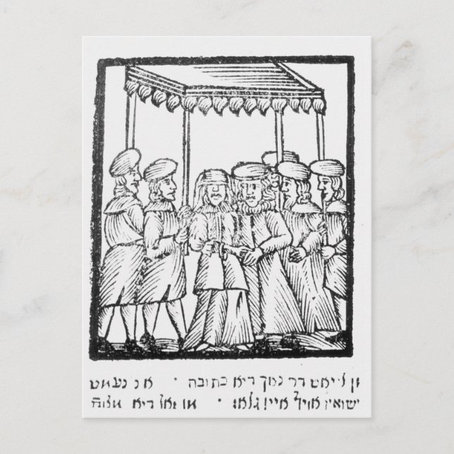 Ein Beispiel für eine jüdische Hochzeit Postkarte (Vorderseite)