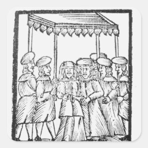 Ein Beispiel für eine jüdische Hochzeit Quadratischer Aufkleber
