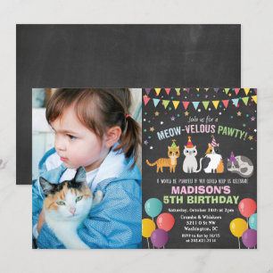 EIN BELIEBIGES FOTO - Katze Kätzchen Geburtstag Kr Einladung