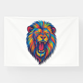 Ein bemaltes Löwenbanner Banner