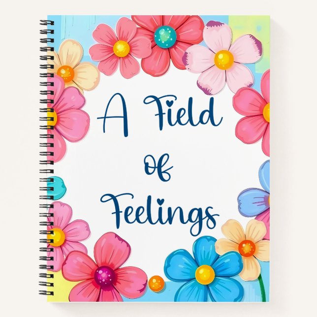 Ein Bereich der Gefühle - Blumen Notizbuch (Vorderseite)