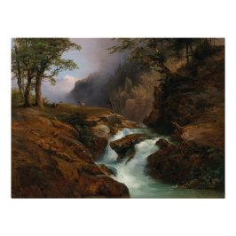 Ein Bergbach, Landschaft in Schoppernau Poster