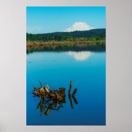Ein Bergrestaub über einer Hecke Poster