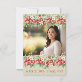 Ein Berry Sweet Foto Erdbeerrahmen Dankeskarte