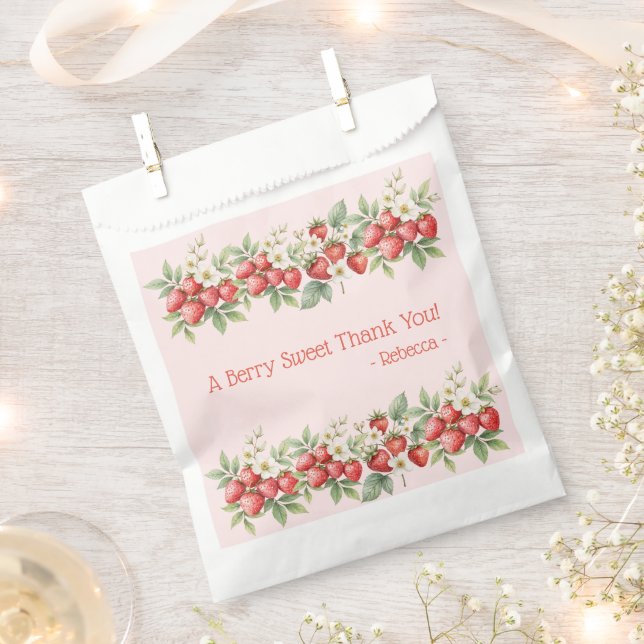 Ein Berry Sweet Vielen Dank Strawberries Blossom Geschenktütchen (Ausgeschnitten)