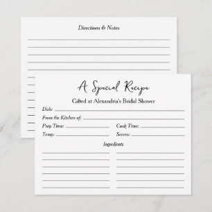 Ein besonderes Rezept für die Brautparty-Giftkarte