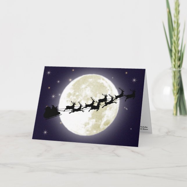 Ein Besuch von Sankt Nikolaus Feiertagskarte (Vorderseite)