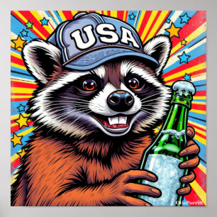 Ein betrunkener Waschbär geht in eine Bar-5 Poster