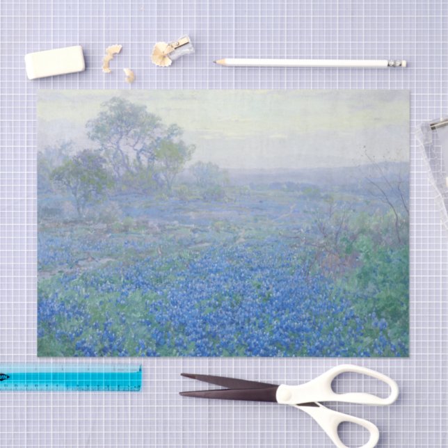 Ein bewölkter Tag, Bluebonnets | Julian Onderdonk Seidenpapier (Handwerk)