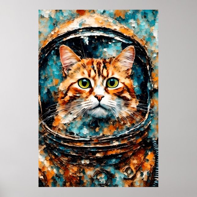 ein bewundernswerter Katzenastronaut Poster (Vorne)